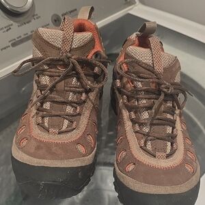 Merrell Brown and Orange Hiking Shoes